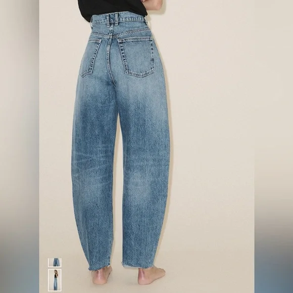 Zara High Waist Barrel Jeans - Picture 6 of 7